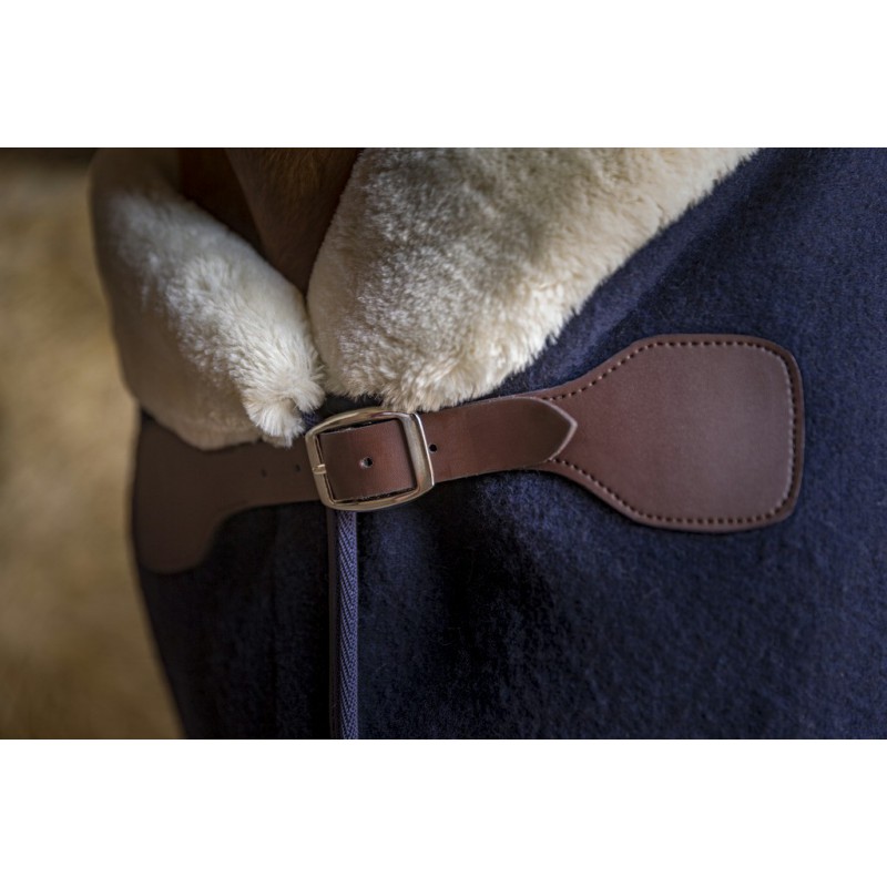 EQUITHÈME "Teddy", Wolldecke, Abschwitzdecke, marineblau
