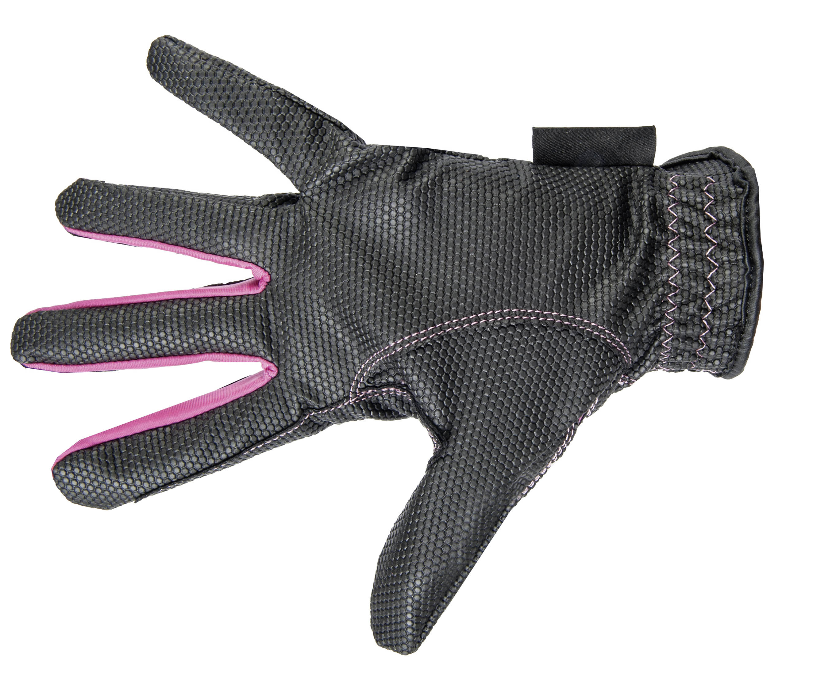 Reithandschuhe "Fashion", schwarz/pink