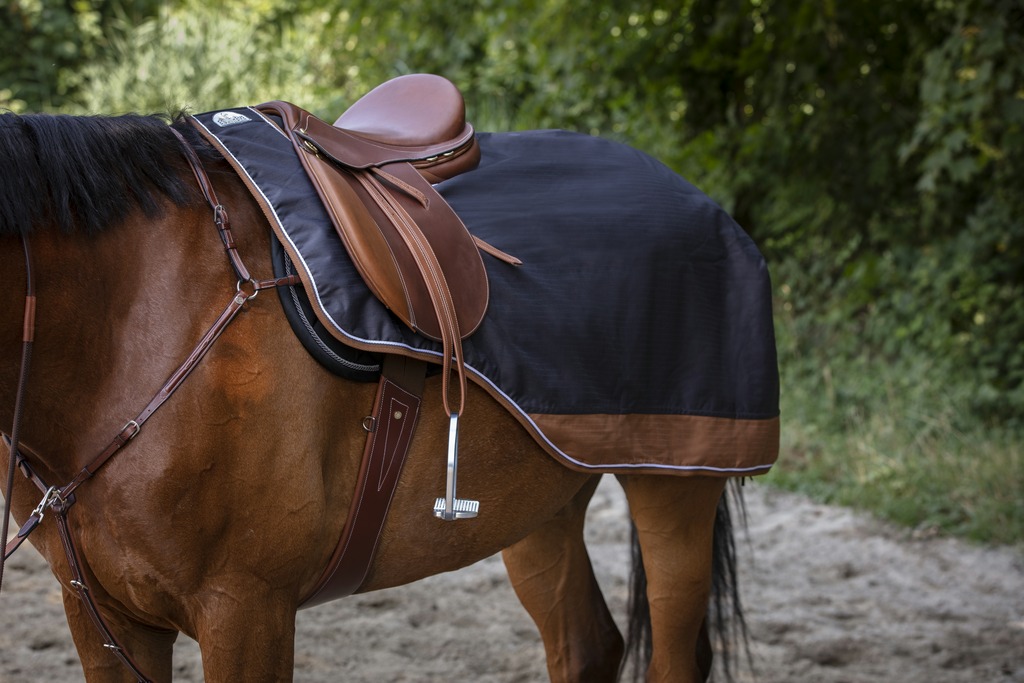 EQUITHÈME "TYREX 600D", Nierendecke, grau/braun, Pferdedecke, Ausreitdecke