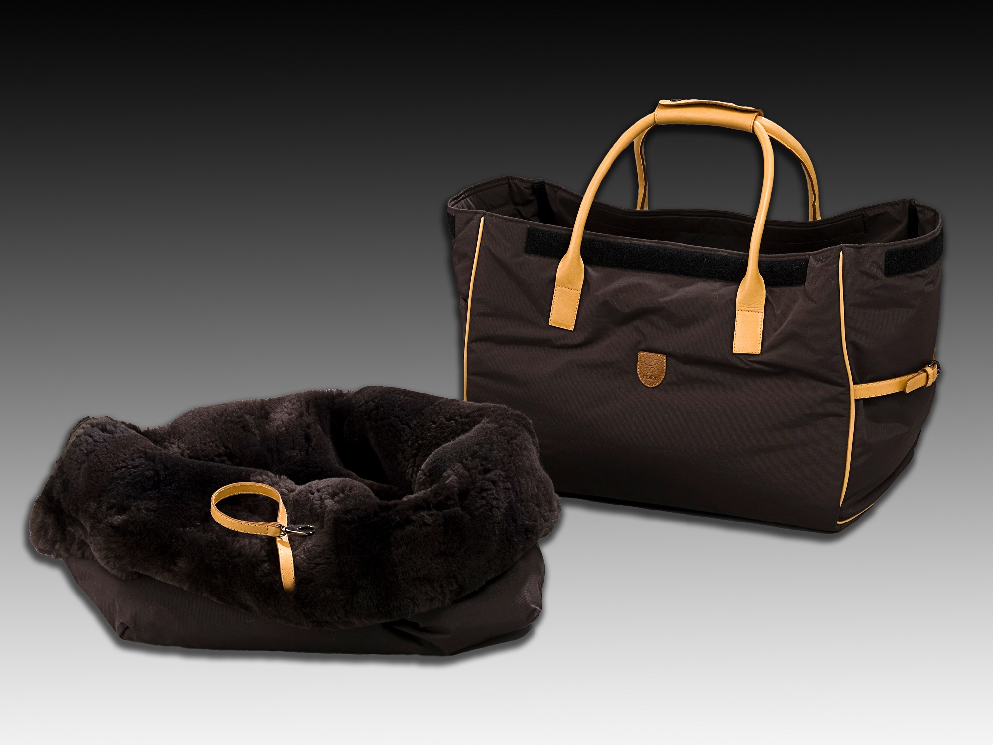CHRIST Lammfell Hunde-Tragetasche "Bailey", Hundetasche, mit Lammfell