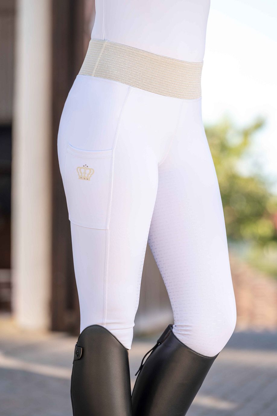 HKM Reitleggings "Lavender Bay" Silikon-Vollbesatz,taupe,32/34,Sale