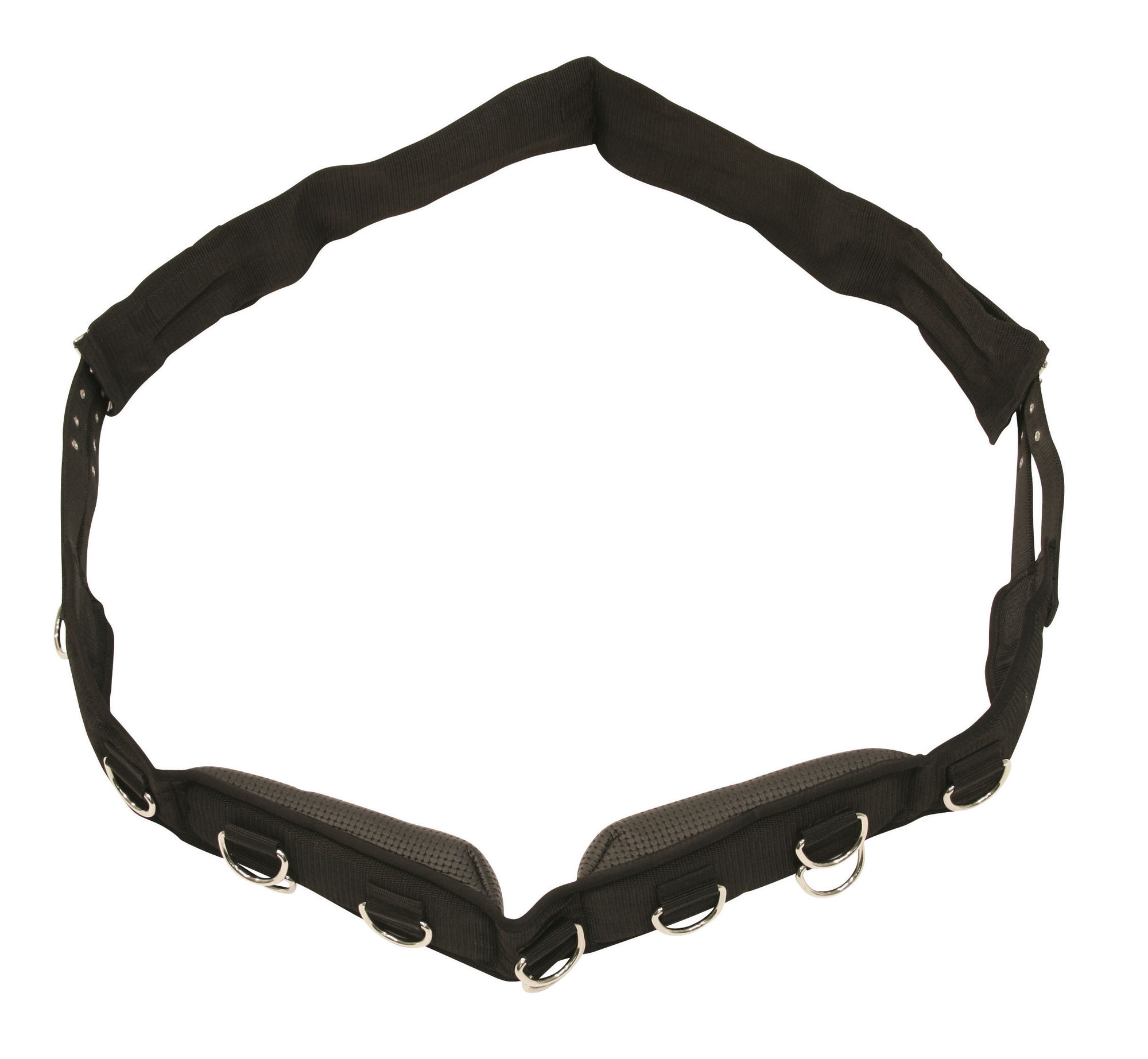 Covalliero Longiergurt, breit, 9 Ringe, mit verstellbarem Bauchgurt, schwarz, Pony
