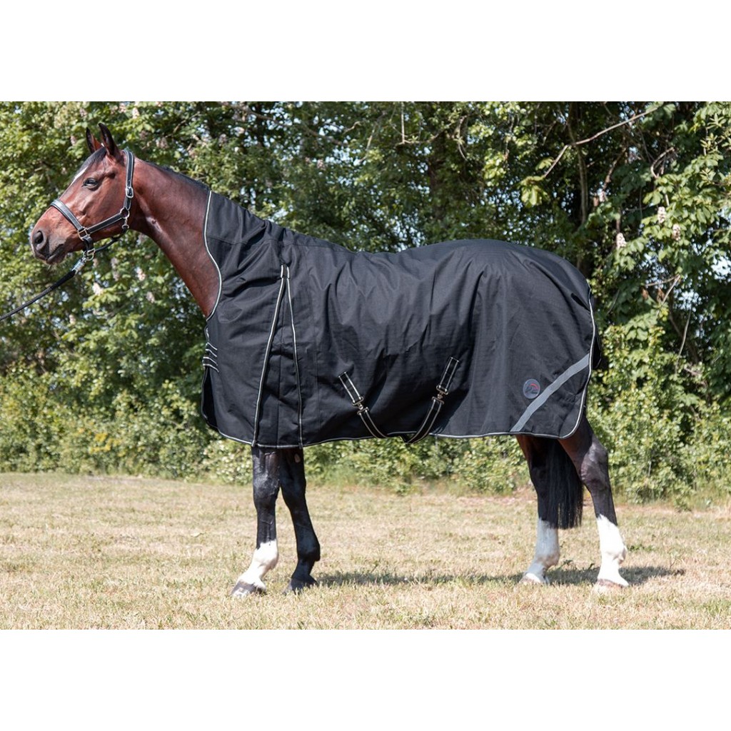 Highneckdecke "Innsbruck", schwarz, 1200D, mit Polarfleecefutter, mit Thermometer