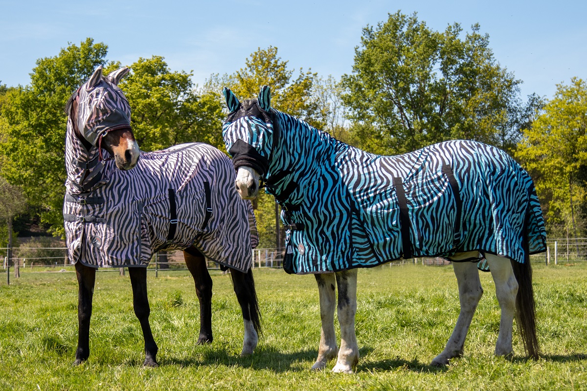 Fliegendecke "Zebra Aqua", aqua/schwarz
