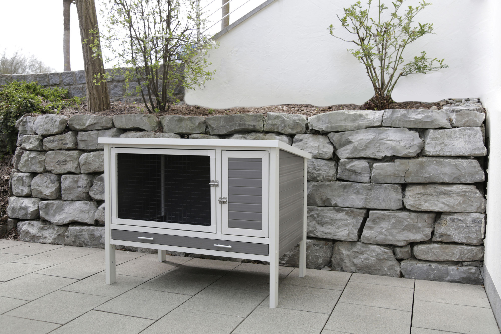 Kerbl  ECO-Kunststoffstall "Samy XL", 116 x 73 x 92 cm, weiß/grau