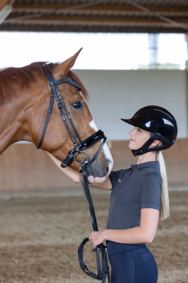 Covalliero Reithelm "Eclipse Polo",lackschwarz