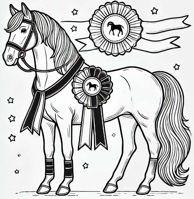 HKM Hobby Horse Set,Malbuch und Hobby Horses Steckenpferde "Deluxe"