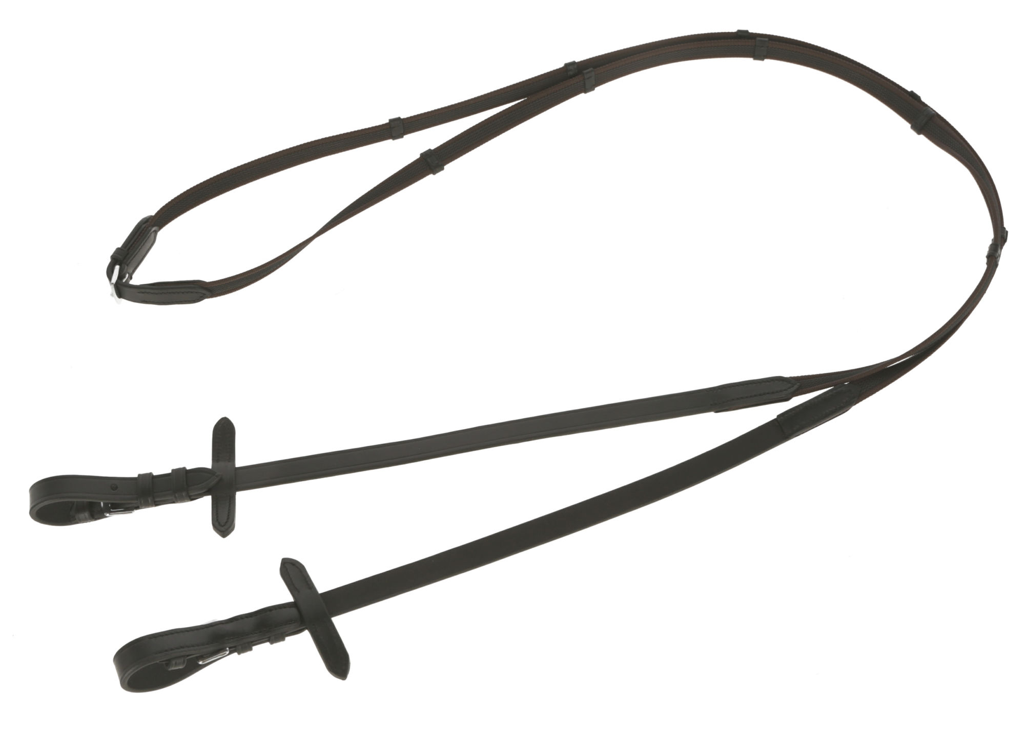 Covalliero Antislip-Gummizügel, schwarz/braun, Full