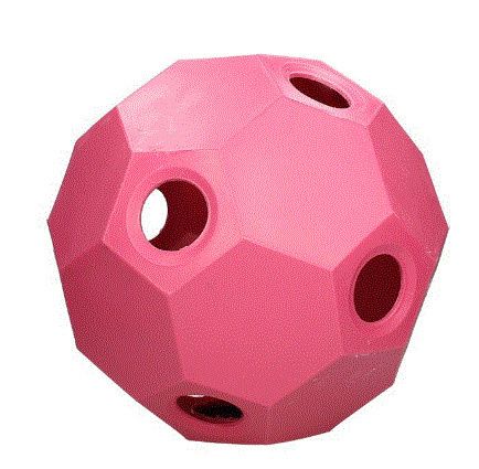 USG Spiel- und Fütterungsball "Happy Hay Play" gr. Löcher, 70 mm pink