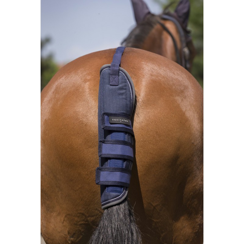 EQUITHÈME "TYREX 600D" Schweifschoner, marineblau/grau, Warmblut