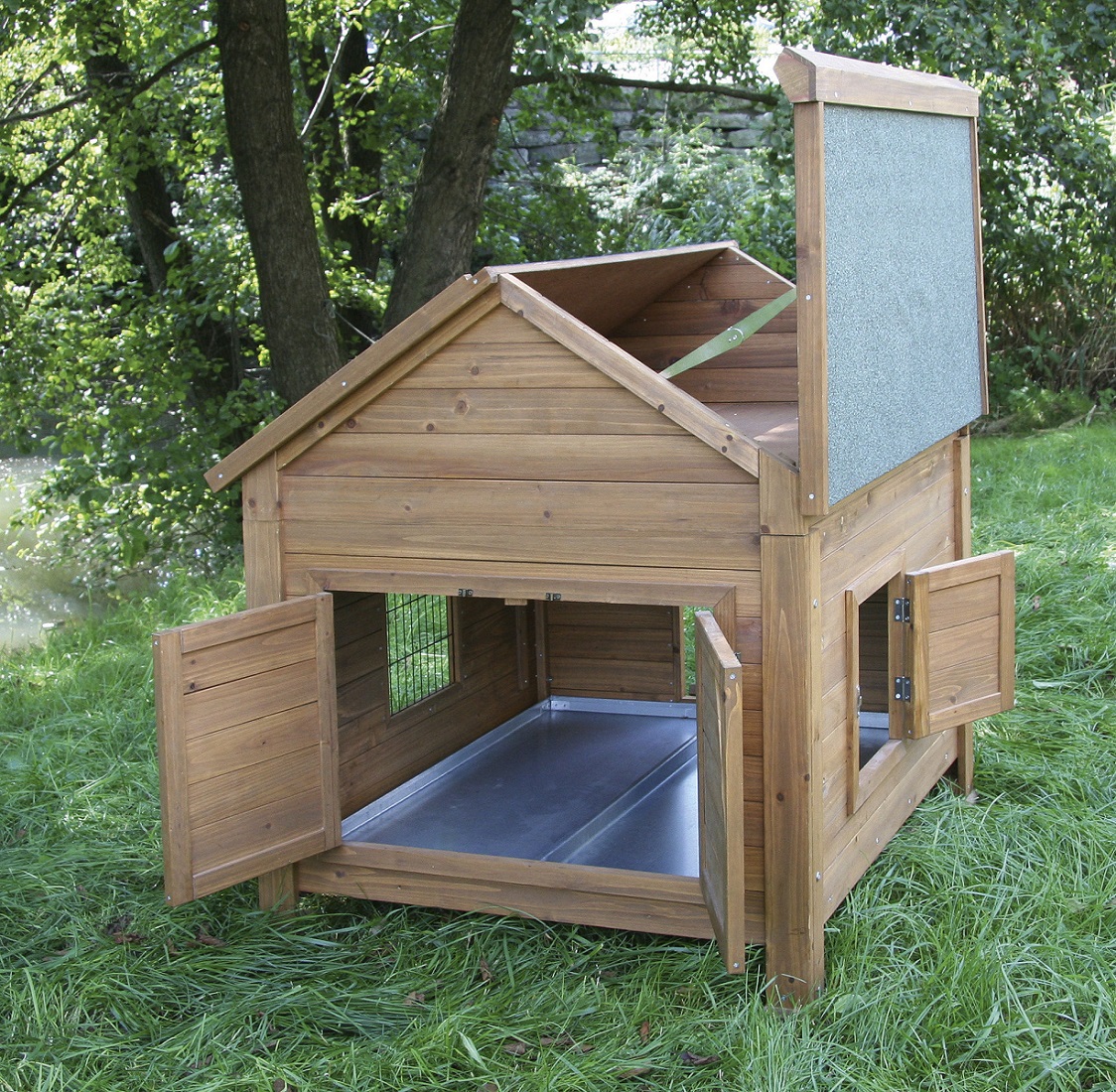 Kerbl Kleintierstall für Kaninchen und Hühner, 105 x 100 x 108 cm, Holz