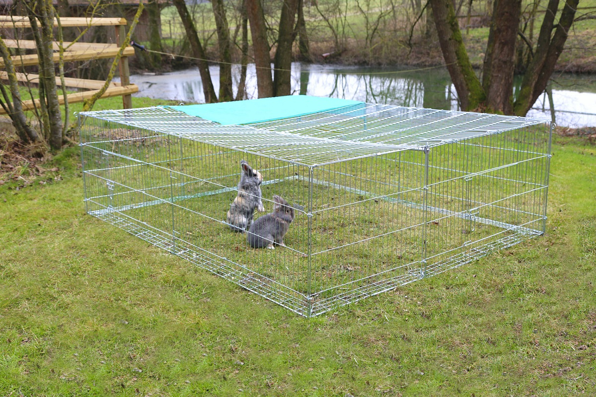 Kerbl Erweiterungselement mit Ausbruchssperre, 230 x 76 x 70 cm, Metall verzinkt