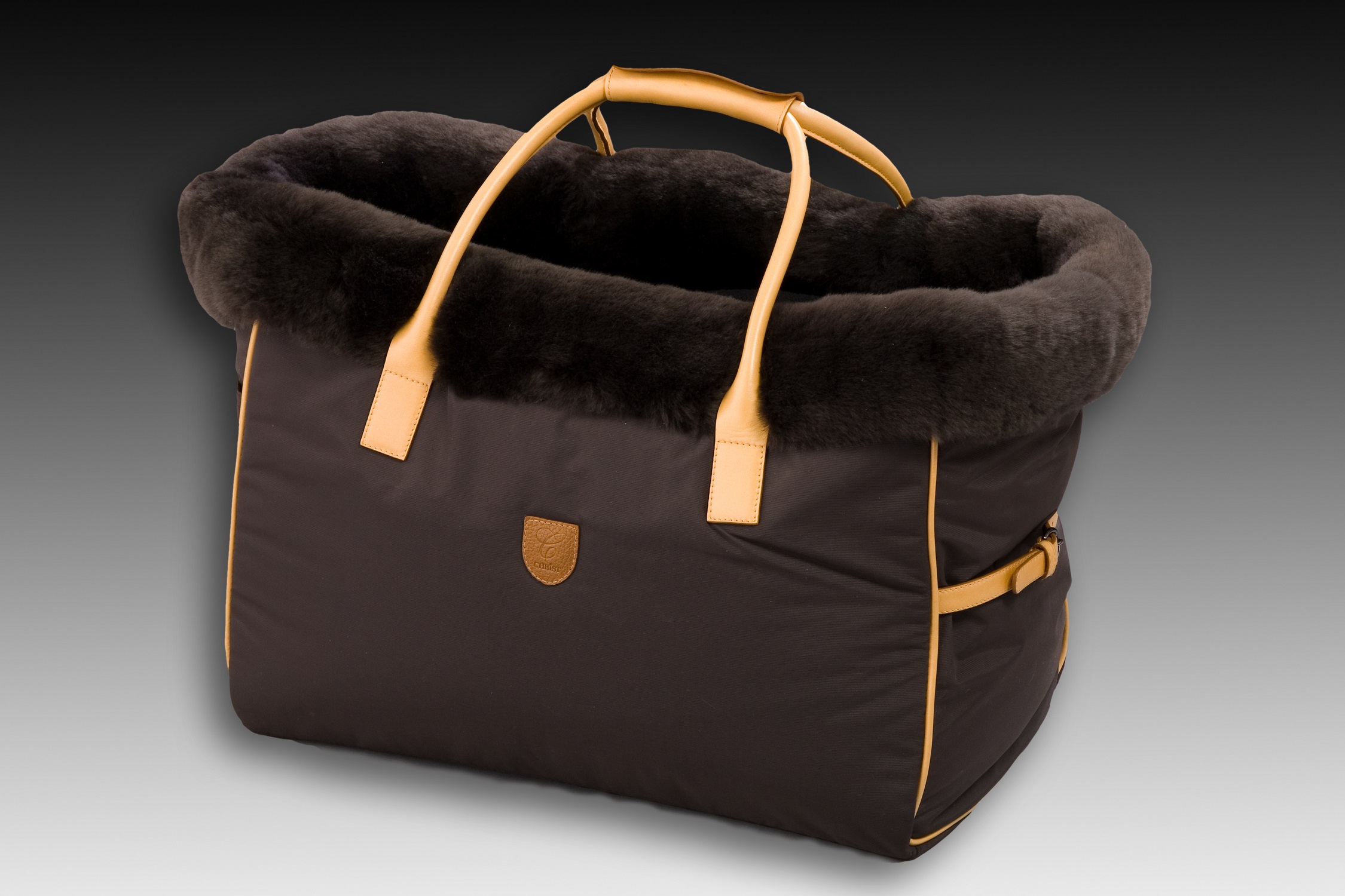 CHRIST Lammfell Hunde-Tragetasche "Bailey", Hundetasche, mit Lammfell