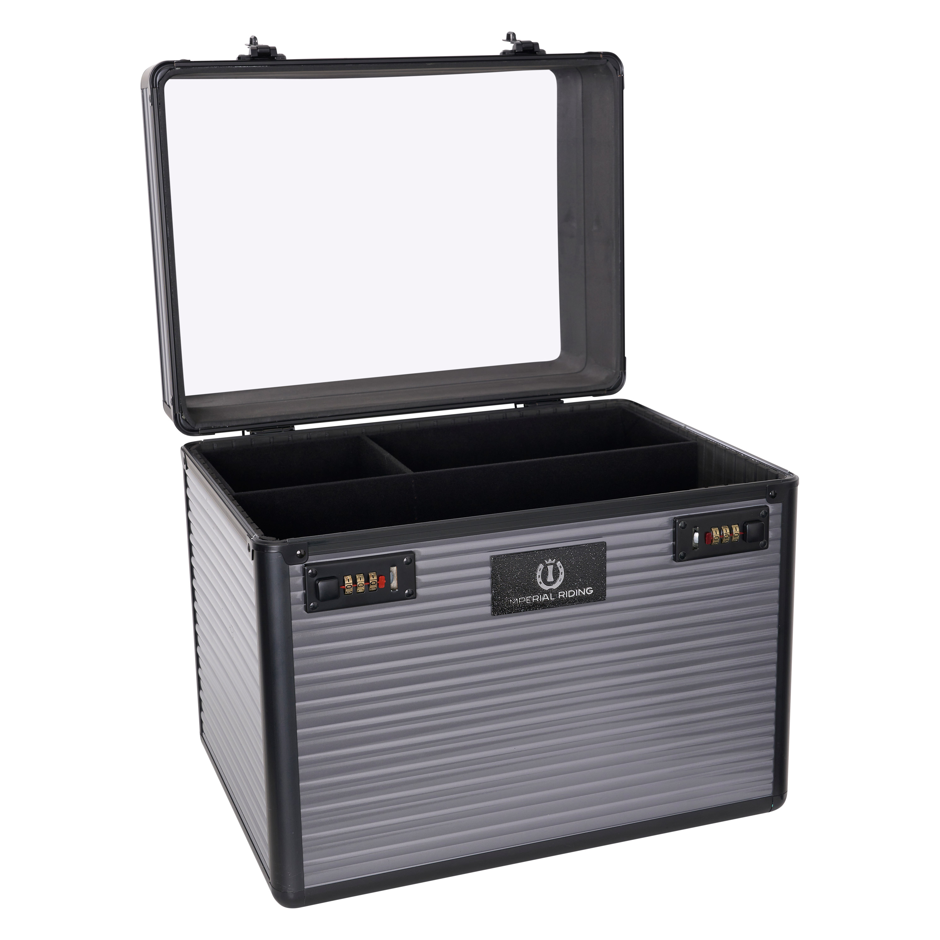 Imperial Riding Grooming Box klassisch in dunkelgrau Putzbox 38x28x32cm Spiegel