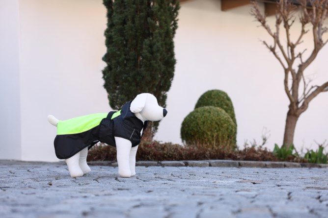 Kerbl Hundemantel Malmö reflektierend schwarz neon gelb wasser- und