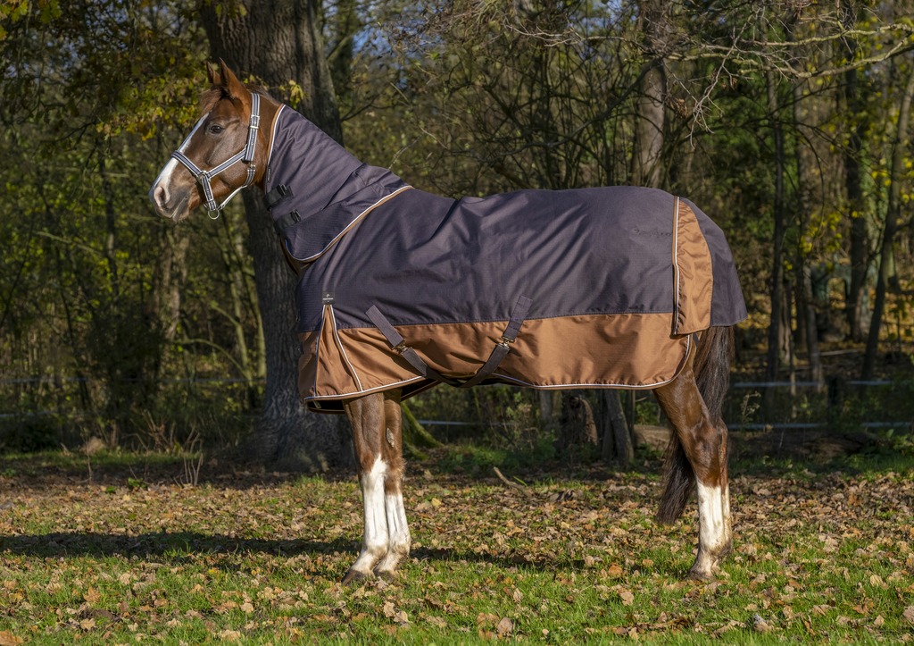 EQUITHÈME TYREX 600D "Aisance" Halsteil, grau/braun, 200g Füllung
