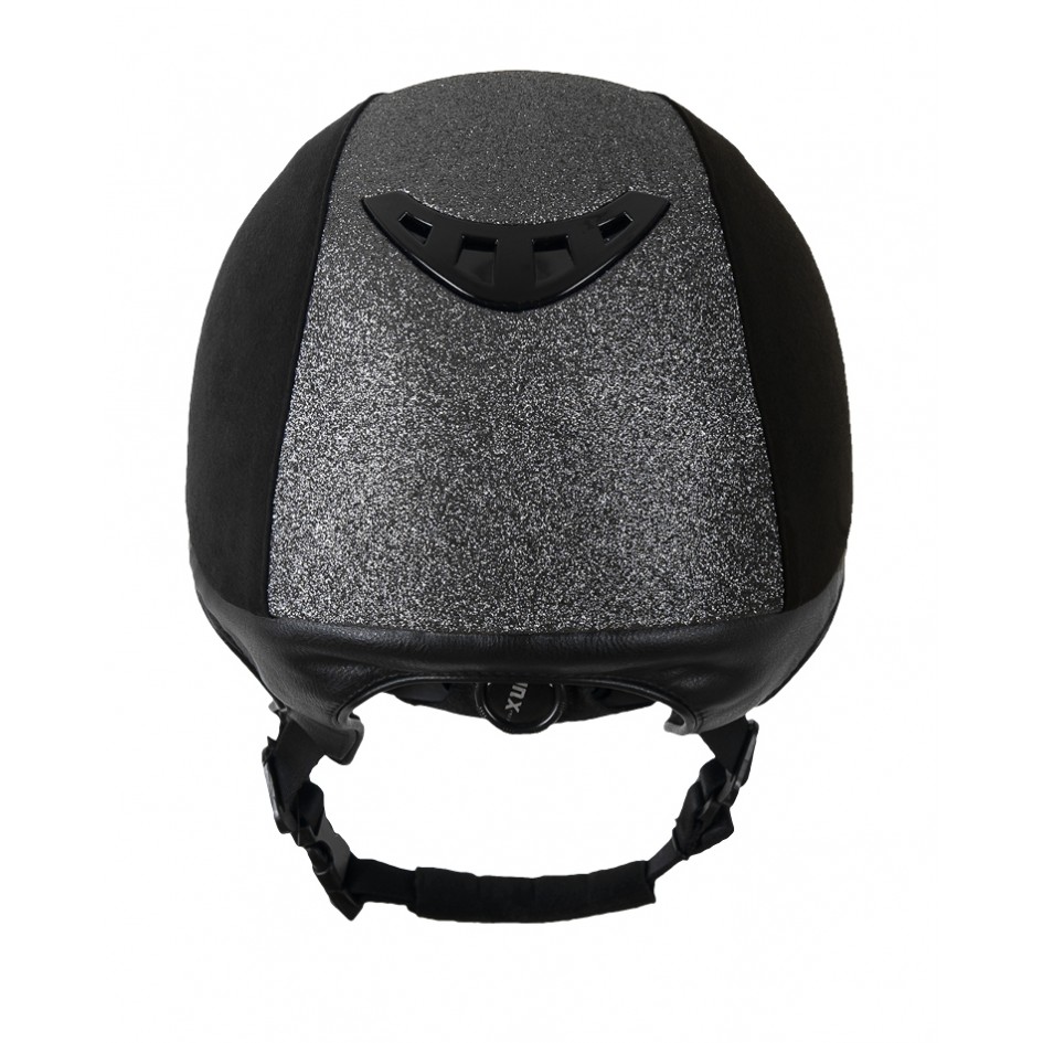 Back on Track Reithelm "EQ3 Lynx Micromocca", schwarz/silber, Glitzer