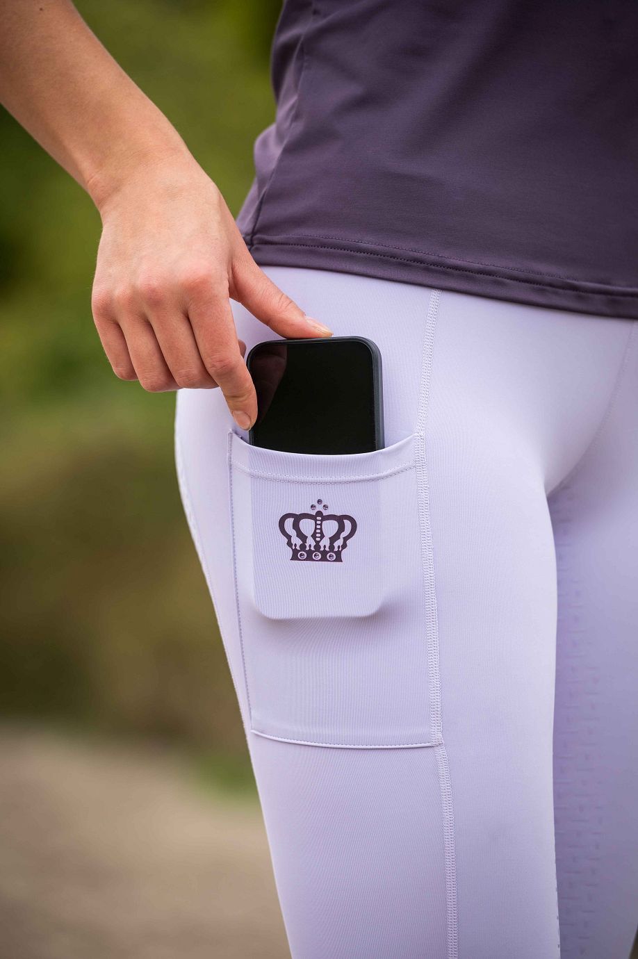 HKM Reitleggings "Lavender Bay" Silikon-Vollbesatz,taupe,32/34,Sale