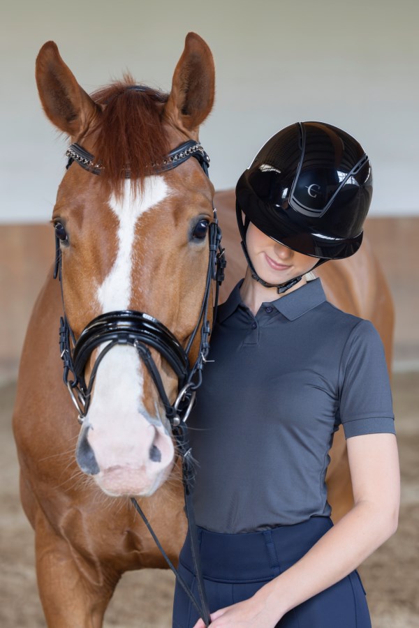 Covalliero Reithelm "Eclipse Polo",lackschwarz