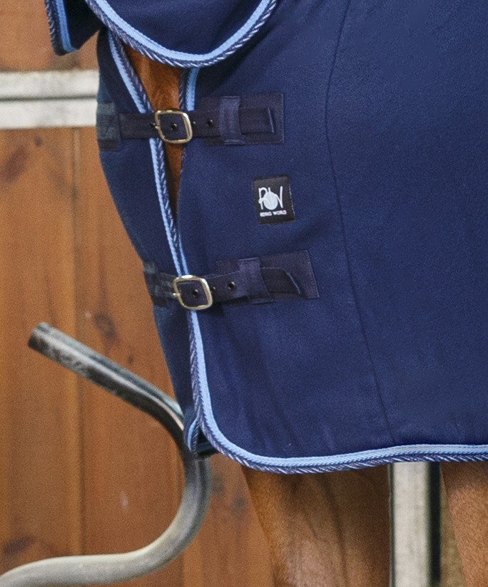 RIDING WORLD "Combo", Polarfleecedecke, Abschwitzdecke, marineblau/hellblau