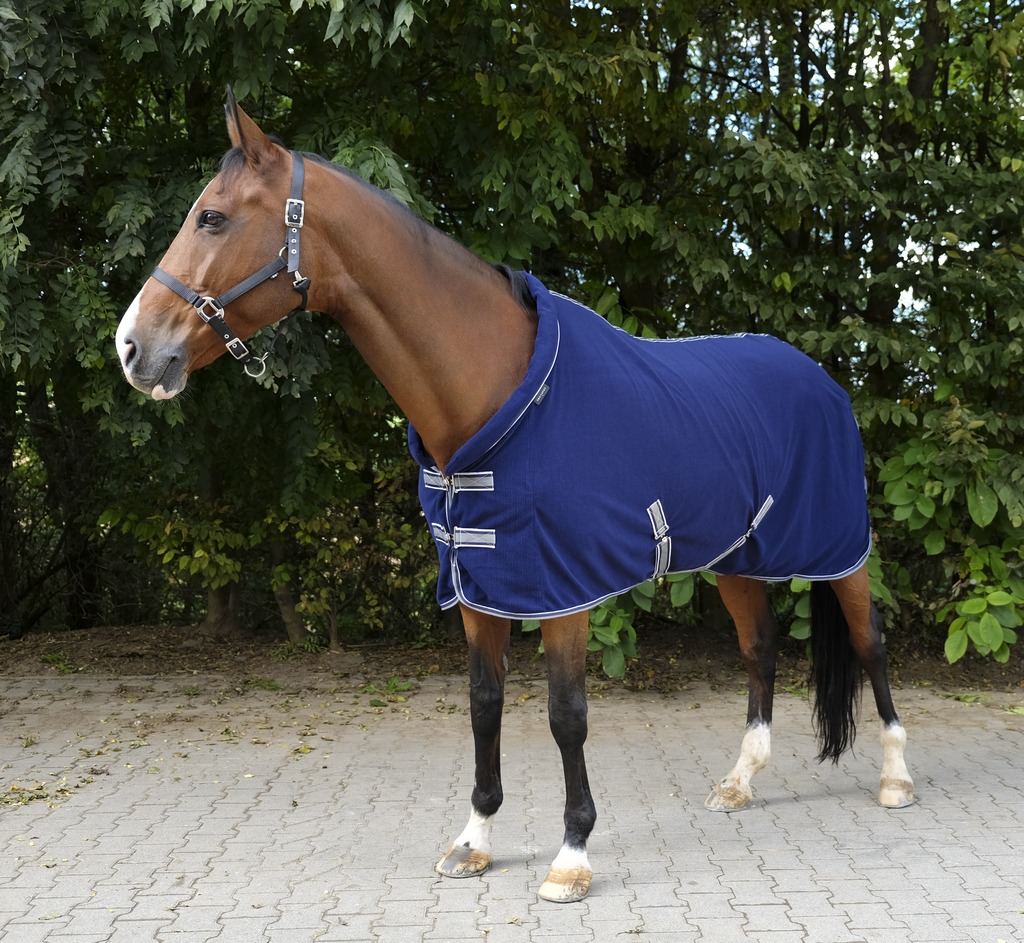 EQUITHÈME "Confort", Polarfleecedecke, Abschwitzdecke, marineblau