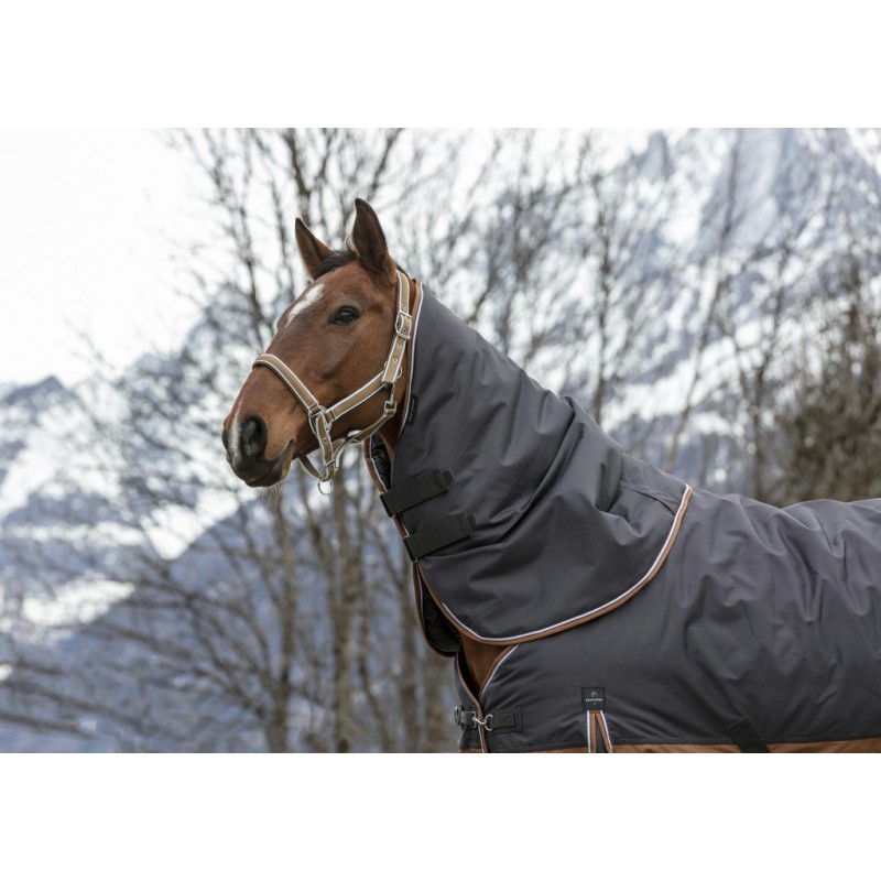 EQUITHÈME TYREX 600D "Aisance" Halsteil, grau/braun, 200g Füllung