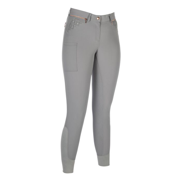 HKM Reithose "Rosegold Sparkle Style"  Sil.-Vollbesatz,grau/rosegold