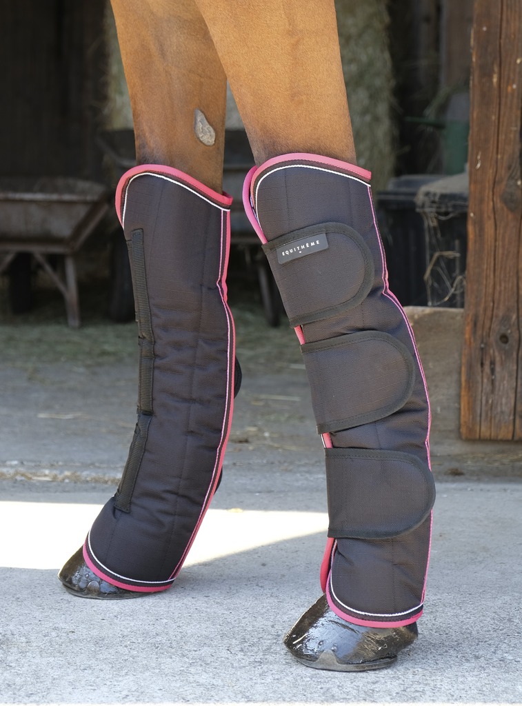 EQUITHÈME "TYREX 1200D" Transportgamaschen, schwarz/himbeere