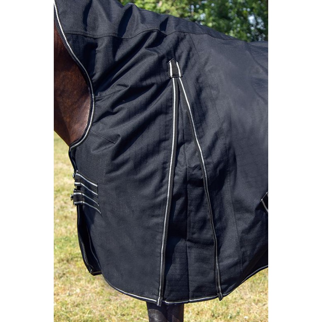 Highneckdecke "Innsbruck", schwarz, 1200D, mit Polarfleecefutter, mit Thermometer