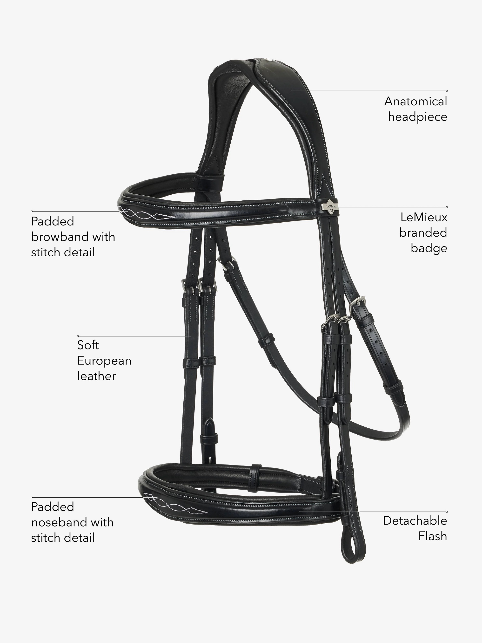 LeMieux Kudos Competition Flash Bridle, Turniertrense, Trense