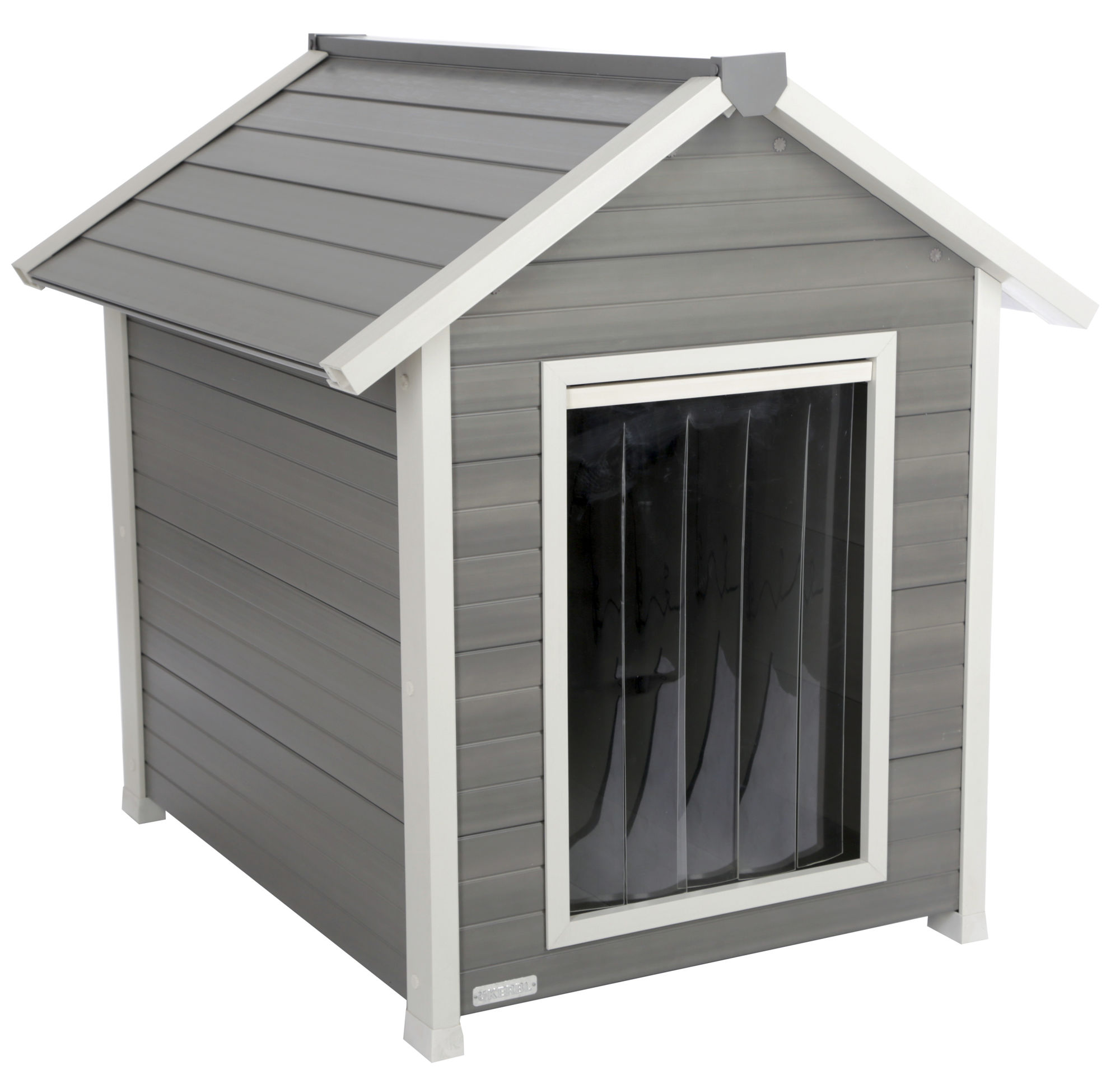 Kerbl ECO-Hundehütte "Hendry", 101 x 88 x 98 cm, grau/weiß