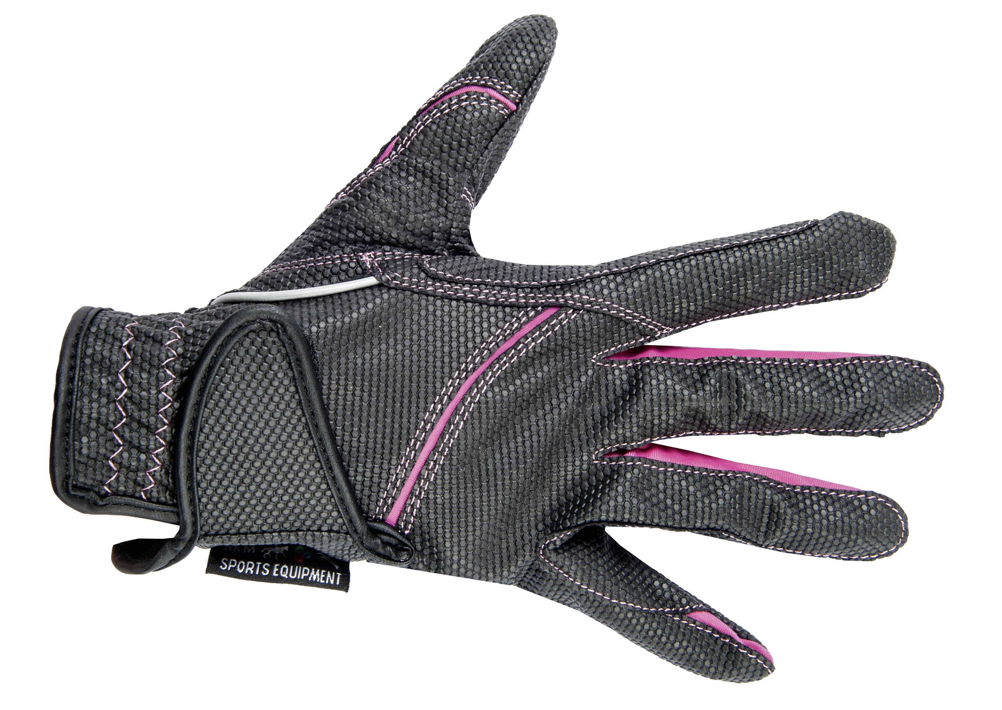 Reithandschuhe "Fashion", schwarz/pink