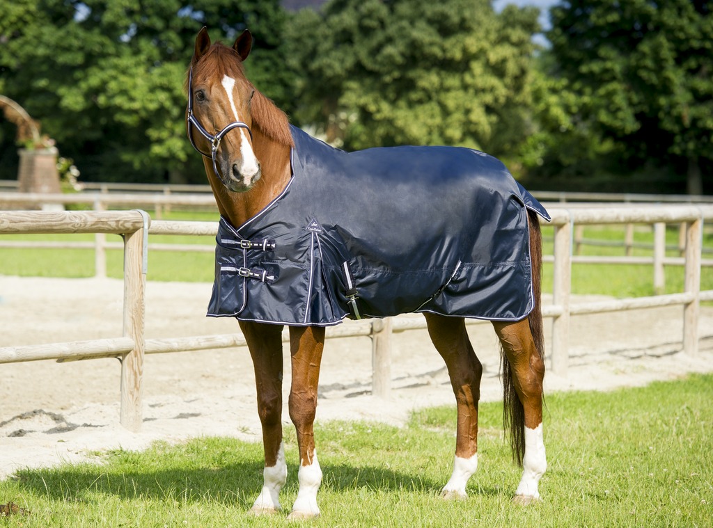 EQUITHÈME "Light", Regendecke, Weidedecke, Pferdedecke, marineblau/blau