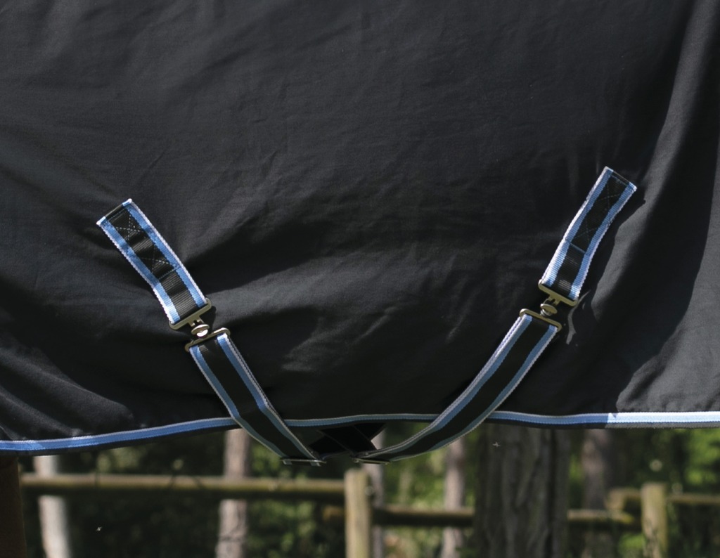 EQUITHÈME, Polybaumwolldecke, Pferdedecke, grau/blau