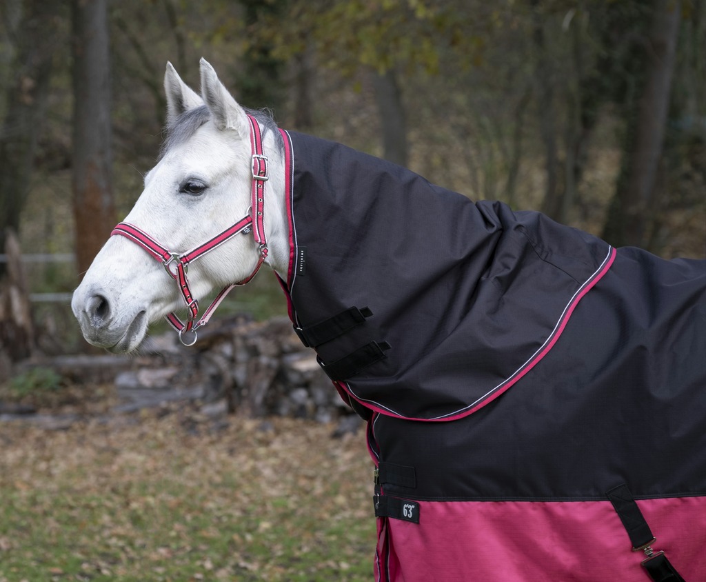 EQUITHÈME "TYREX 1200D" Halsteil, schwarz/himbeere, 0g Füllung