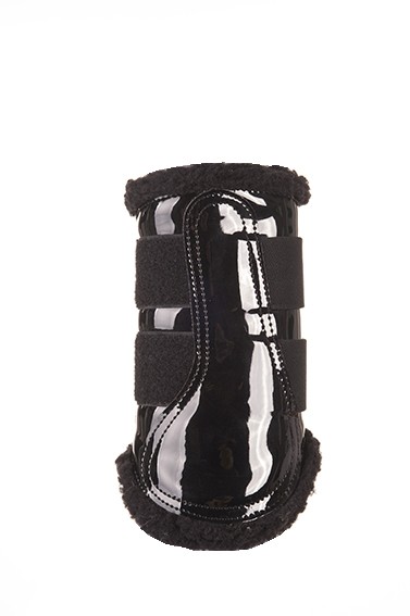HKM Gamaschen Comfort Lack,schwarz-schwarz,M,sale