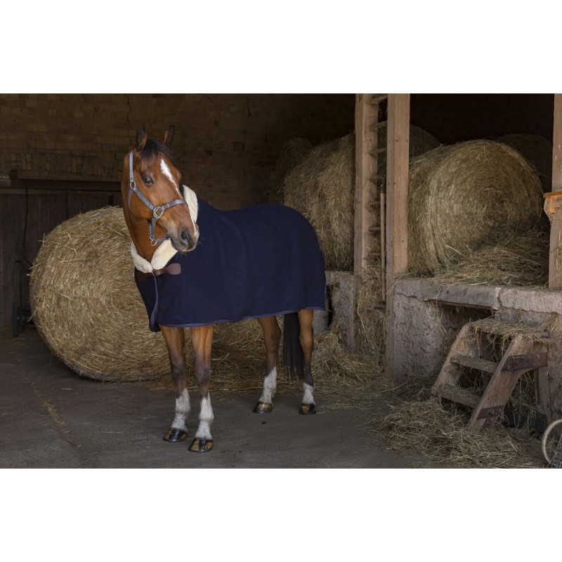 EQUITHÈME "Teddy", Wolldecke, Abschwitzdecke, marineblau