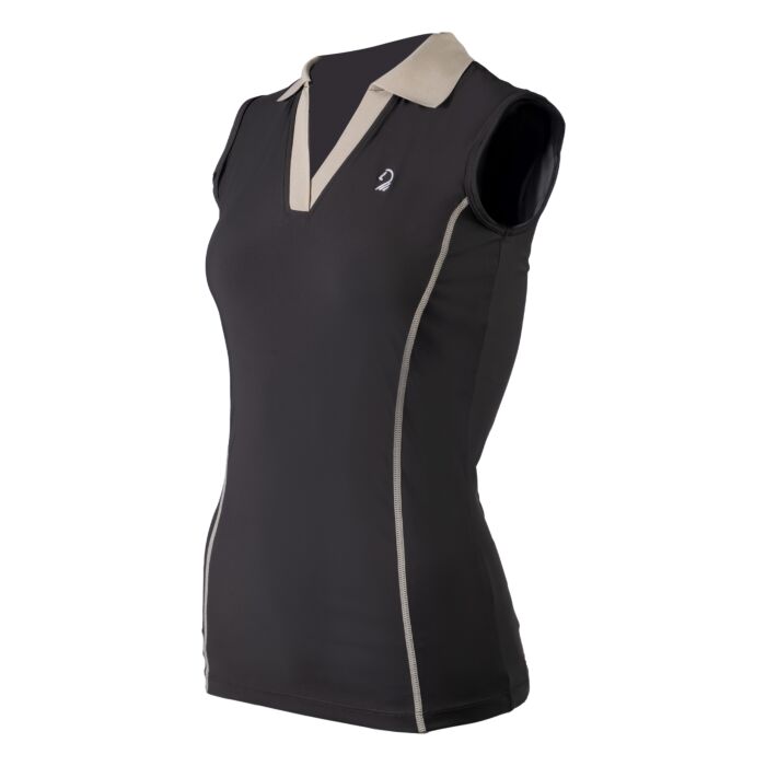 Poloshirt "Limone", ärmellos, schwarz