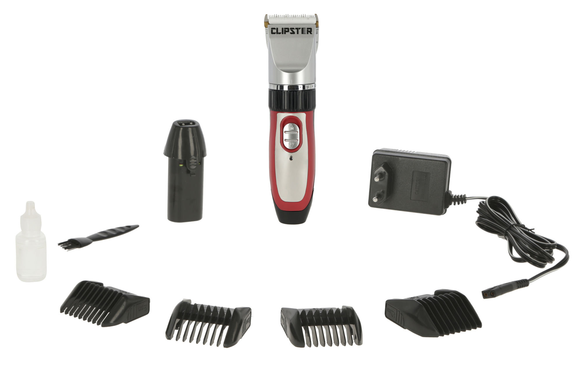 Clipster Akku-Schermaschine Sonic, inkl. Zubehör, rot/schwarz