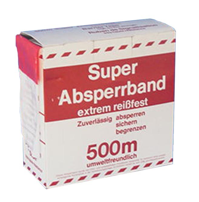 Absperrband 500 m, rot/weiss gestreift, Breite 80 mm