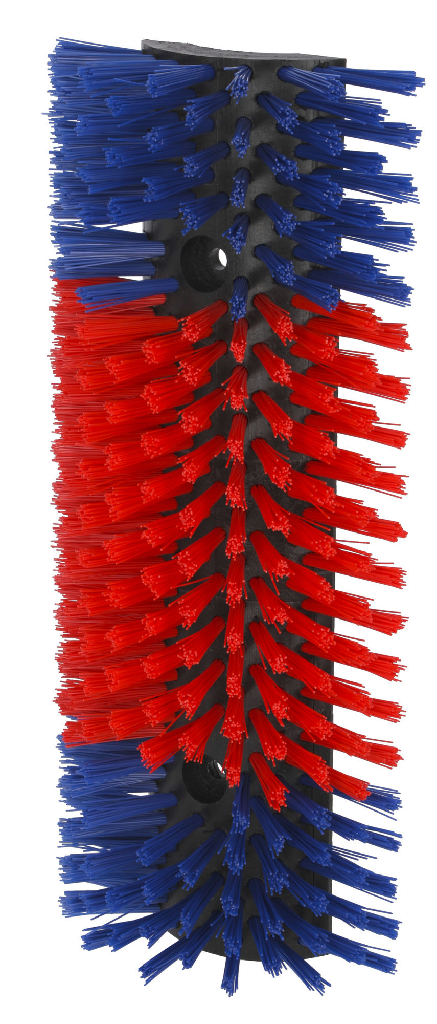 Kerbl Halbrunde Kratzbürste, rot/blau, 22 x 9 x 50 cm