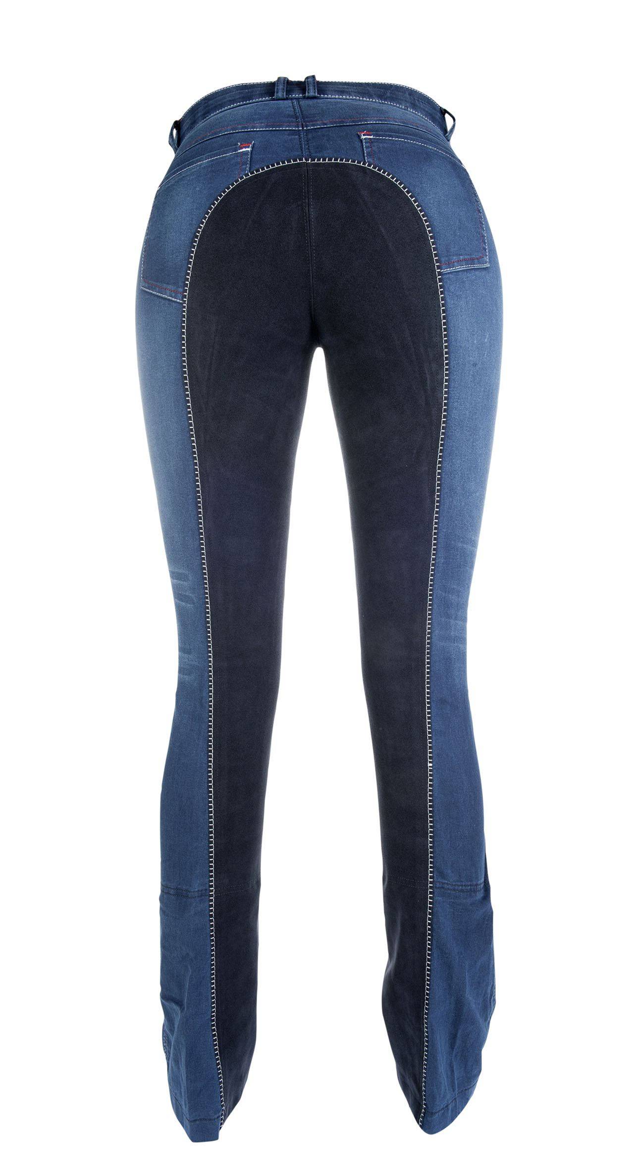 Reithose "Summer Denim", Alos Wildlederimitat-Vollbesatz, Damen, jeansblau