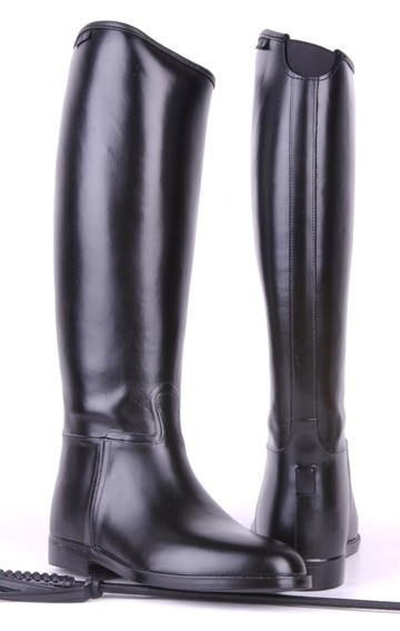 HKM Damen Reitstiefel mit Elastikeinsatz, kurz-weit