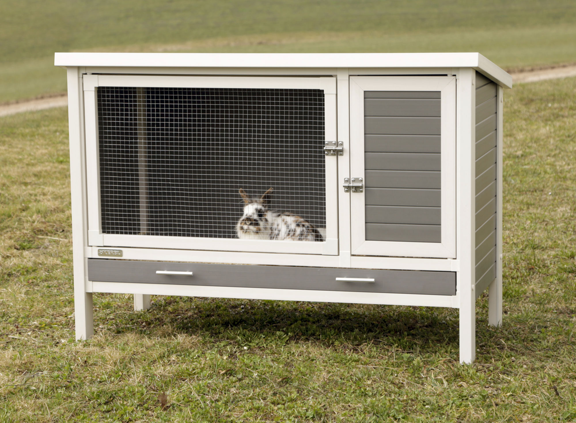 Kerbl  ECO-Kunststoffstall "Samy", 116 x 57 x 82 cm, weiß/grau