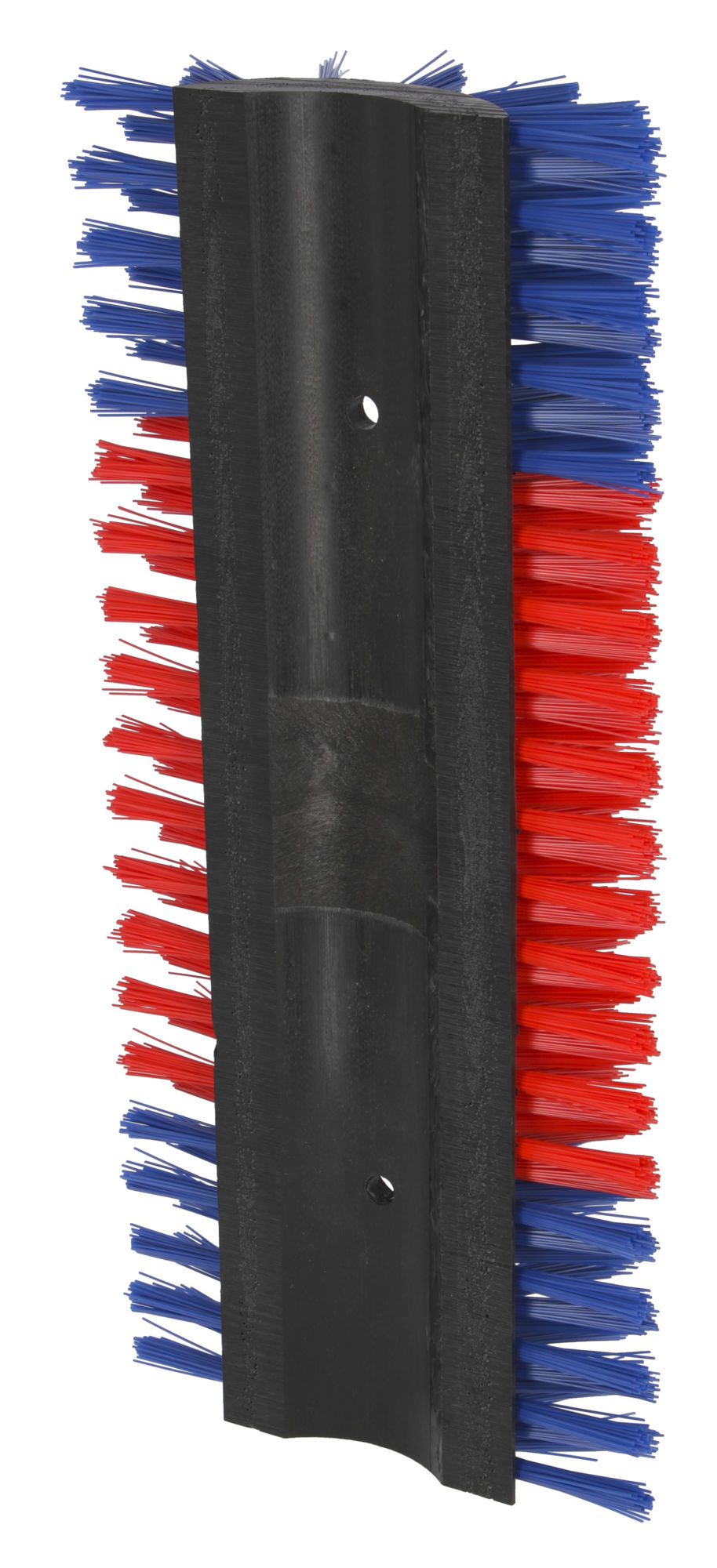 Kerbl Halbrunde Kratzbürste, rot/blau, 22 x 9 x 50 cm