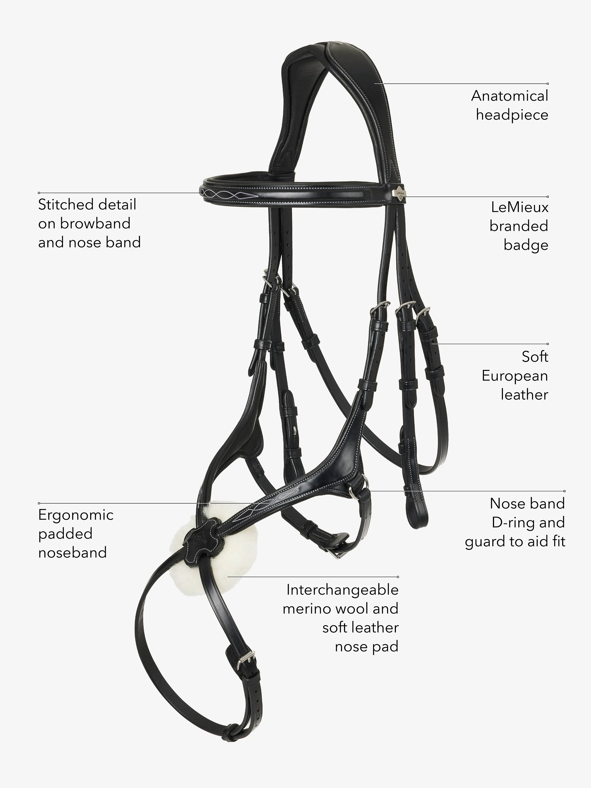 LeMieux Kudos Grackle Bridle, Arbeitstrense, Trense