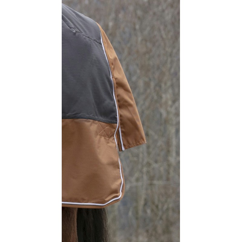 EQUITHÈME TYREX 600D "Aisance" Decke, 300g Füllung, Pferdedecke, grau/braun, Weidedecke