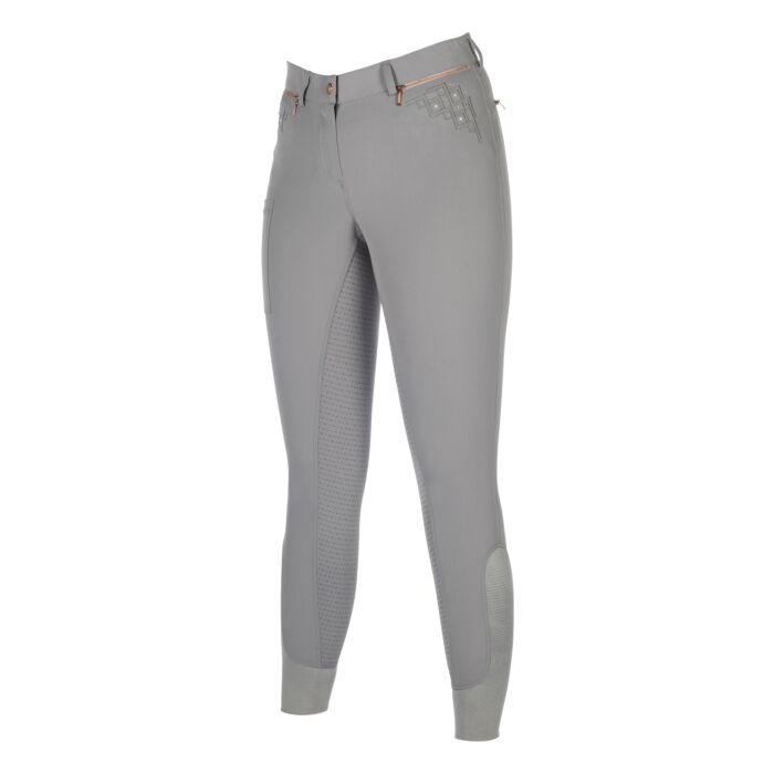 HKM Reithose "Rosegold Sparkle Style"  Sil.-Vollbesatz,grau/rosegold