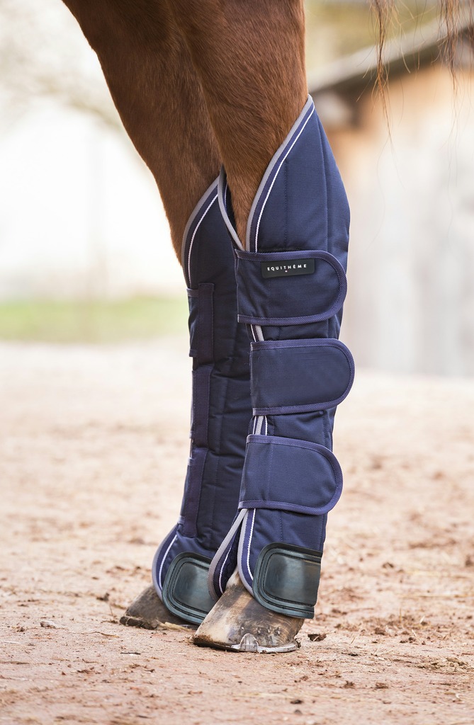 EQUITHÈME "TYREX 600D" Renforcé Transportgamaschen, marineblau/grau