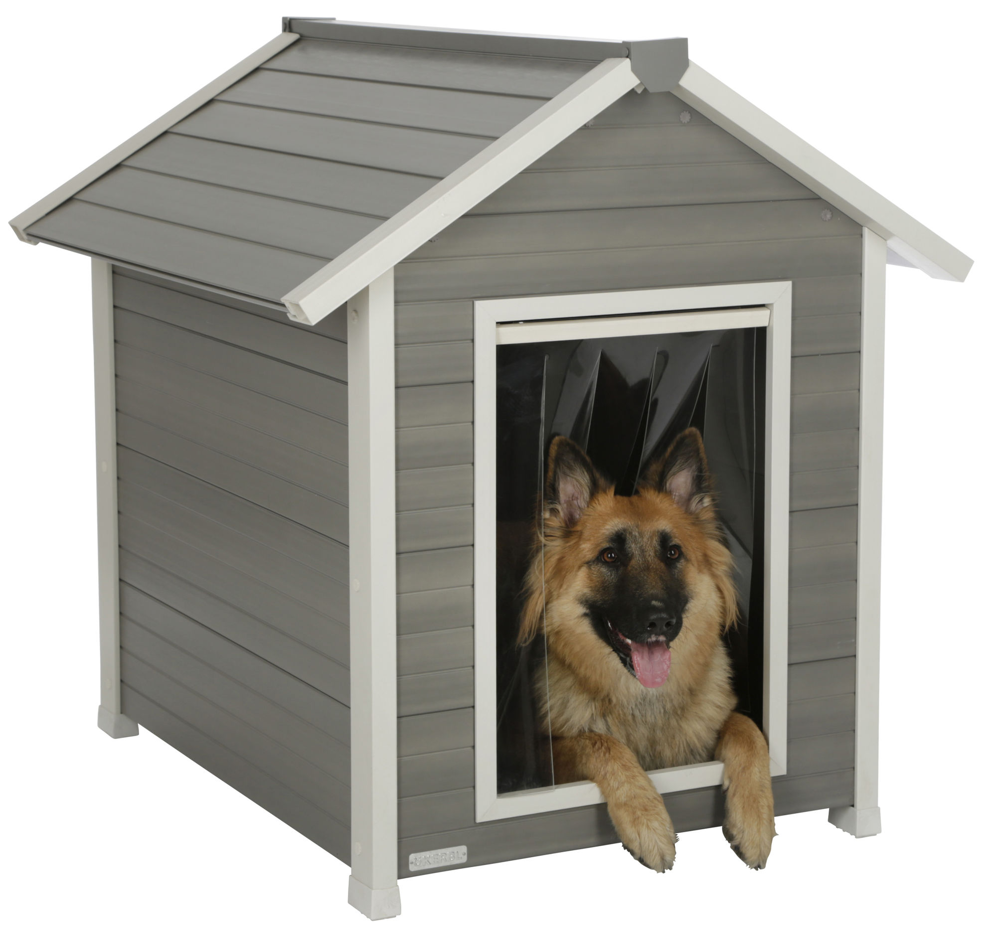 Kerbl ECO-Hundehütte "Hendry", 101 x 88 x 98 cm, grau/weiß